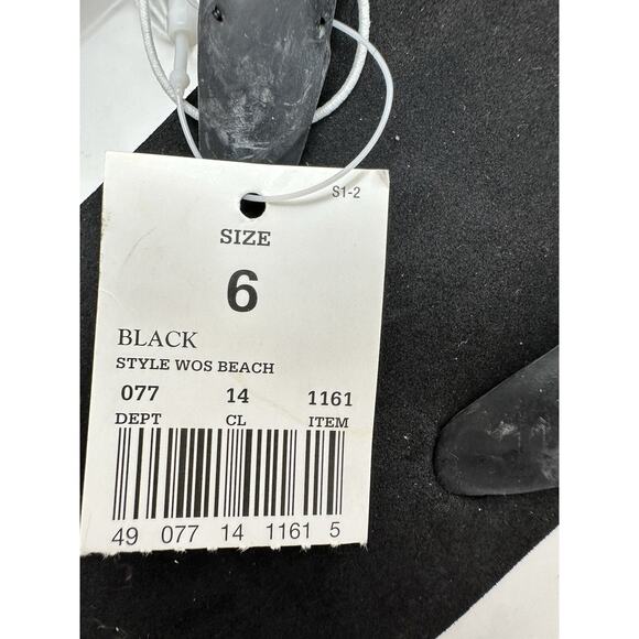 Unbranded Womens Sandals Size 6 Black Flip Flops Beaded Thong Foam Base NWTs - Picture 4 of 8